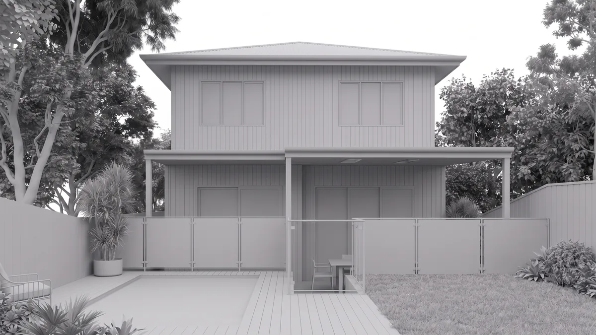Jervis Bay House — clay render proof