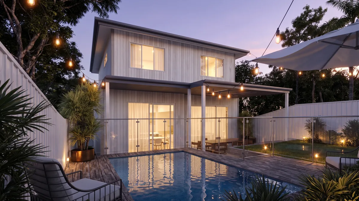 Jervis Bay House — exterior 3D rendering
