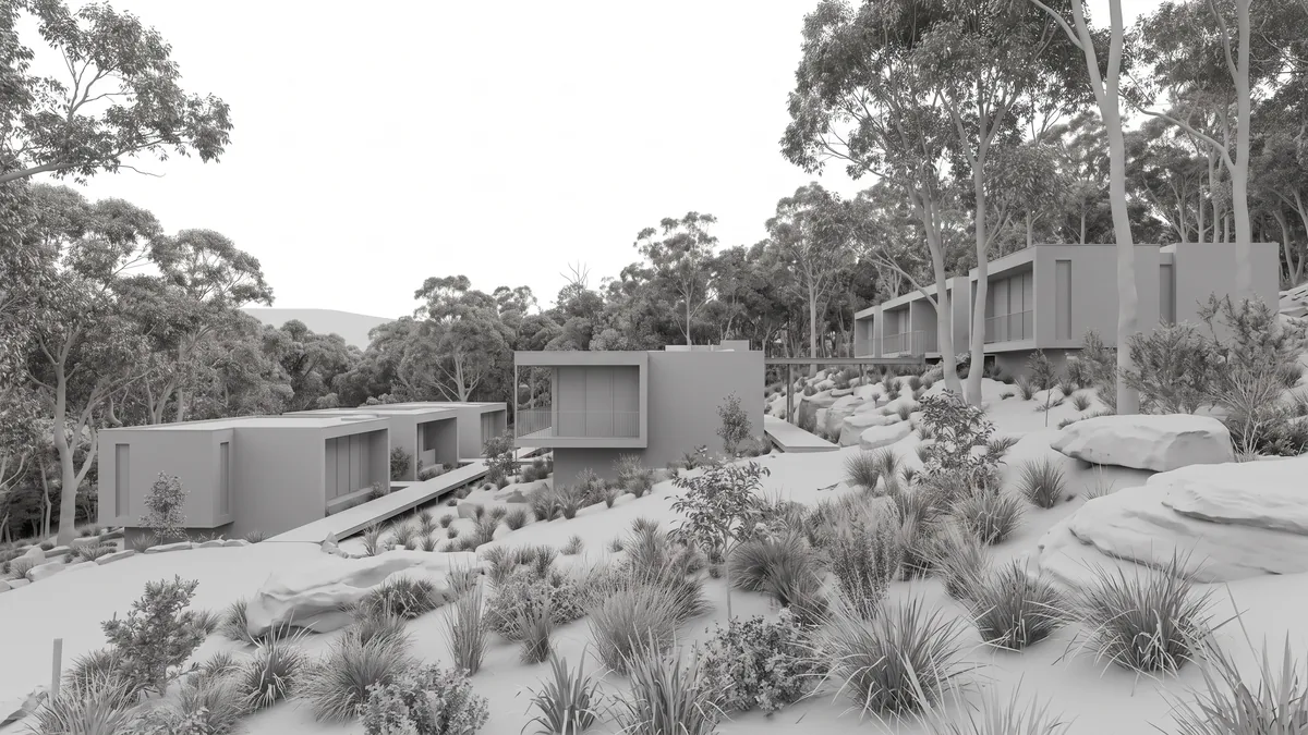 Katoomba Modular — clay render proof
