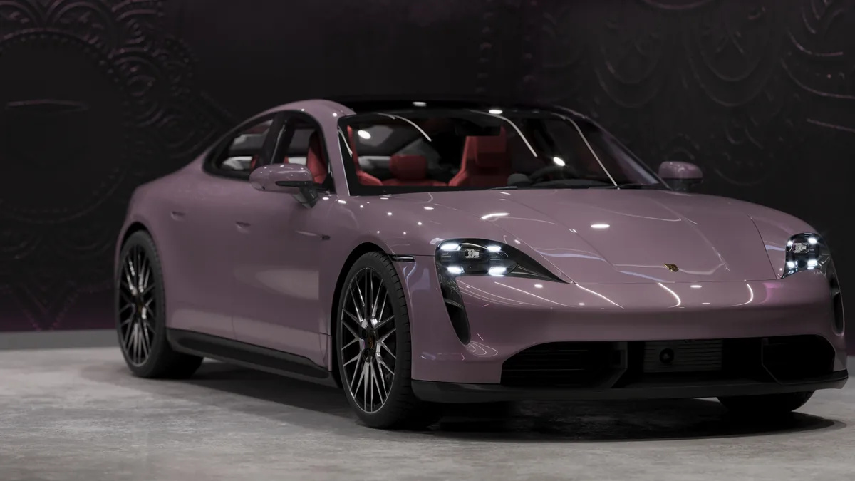 Taycan Cave — automotive interior 3D rendering
